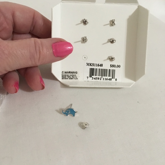 Sterling Silver Children's Earrings - Picture 2 of 2